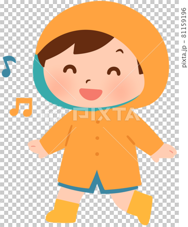 A boy in a raincoat 81159196