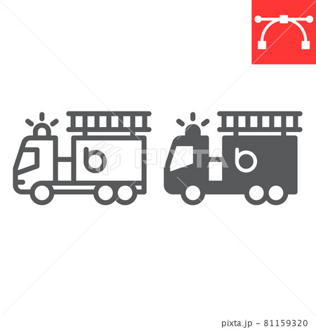 Fire engine line and glyph icon Fire engine line and glyph icon 81159320