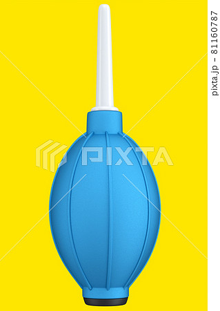 Hand air blower bulb for camera isolated on yellow background. Hand air blower bulb for camera isolated on yellow background. 81160787