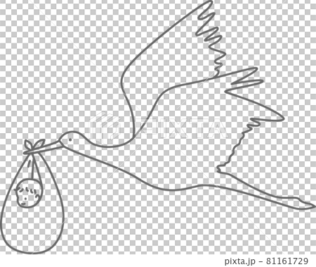 コウノトリのイラスト素材