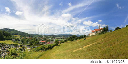 The pilgrimage Church Maria Strassengel, a 14th century Gothic church in the town of Judendorf Strassengel near Graz, Styria region, Austria 81162303