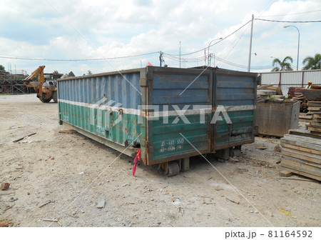 SELANGOR, MALAYSIA -AUGUST 26, 2016: Construction wasted disposal bin used at the construction site. SELANGOR, MALAYSIA -AUGUST 26, 2016: Construction wasted disposal bin used at the construction site. 81164592