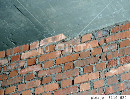 Clay brick walling joint and workmanship. Clay brick was attached together using cement mortar. Clay brick walling joint and workmanship. Clay brick was attached together using cement mortar. 81164622