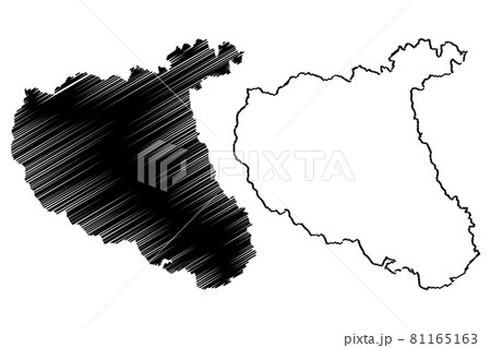 Vrancea County (Administrative divisions of Romania, Sud-Est development region) map vector illustration, scribble sketch Vrancea map.. 81165163
