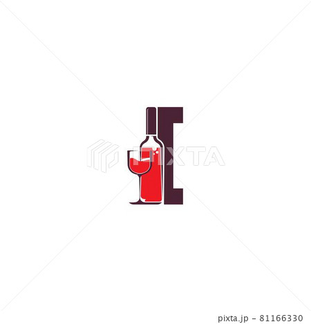 Letter I with wine bottle icon logo vector 81166330