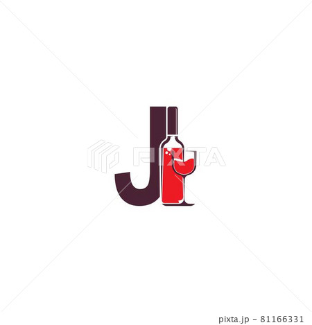 Letter J with wine bottle icon logo vector Letter J with wine bottle icon logo vector 81166331