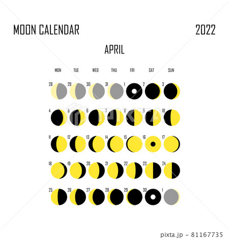 April 2022 Moon calendar. Astrological calendar design. planner. Place for stickers. Month cycle planner mockup. Isolated black and white background April 2022 Moon calendar. Astrological calendar design. planner. Place for stickers. Month cycle planner mockup. Isolated black and white background 81167735