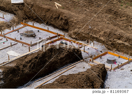 基礎型枠 捨てコン 杭頭処理 基礎型枠 捨てコン 杭頭処理 81169367