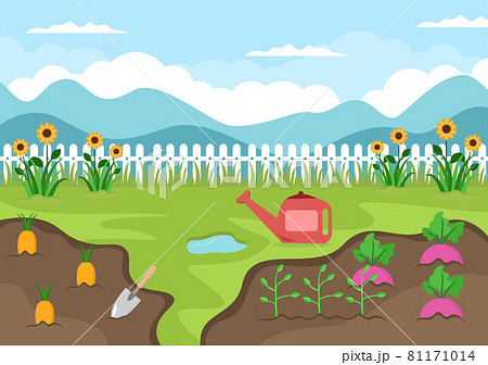 garden cartoon background