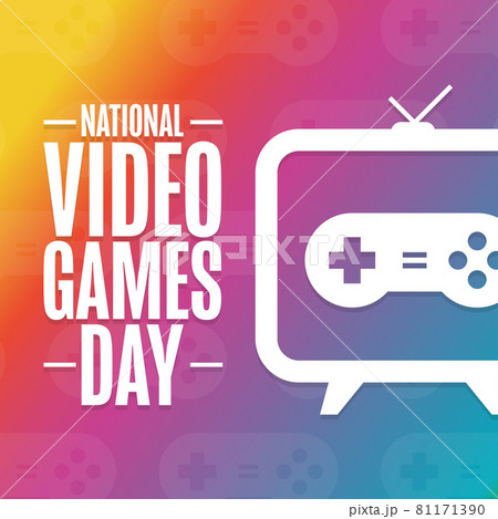 National Video Games Day. Holiday concept. Template for background, banner, card, poster with text National Video Games Day. Holiday concept. Template for background, banner, card, poster with text 81171390