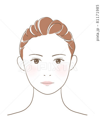 女性のフェイシャルスキンケアのイラスト 81171985