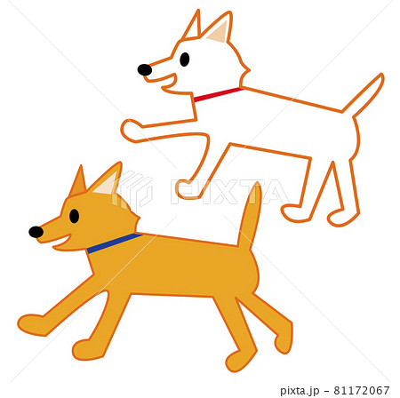 走る犬 イラストのイラスト素材