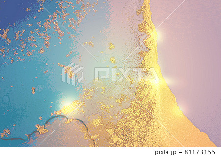 Abstract azure blue and gold fluid art alcohol ink pattern with marble texture Abstract azure blue and gold fluid art alcohol ink pattern with marble texture 81173155