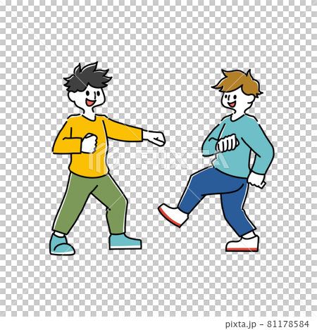 殴る人 蹴る人のイラスト素材