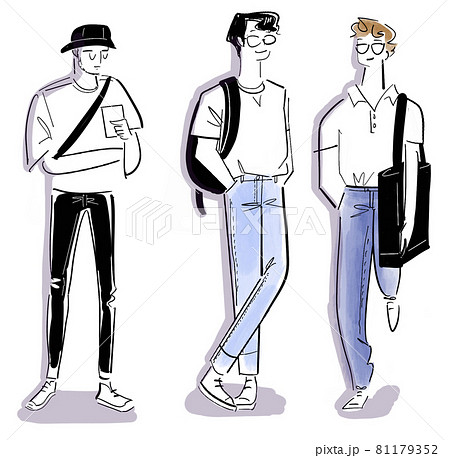 男性イラストカット 81179352