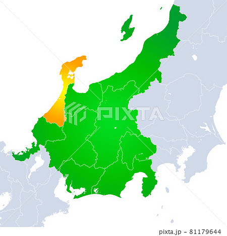 石川県地図と中部地方