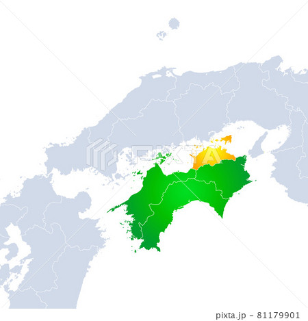 香川県地図と四国地方