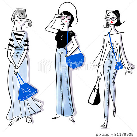線画の女性イラストカット 線画の女性イラストカット 81179909