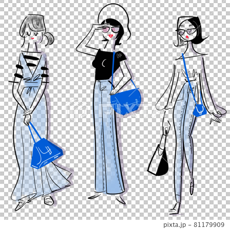 Line art female illustration cut Line art female illustration cut 81179909