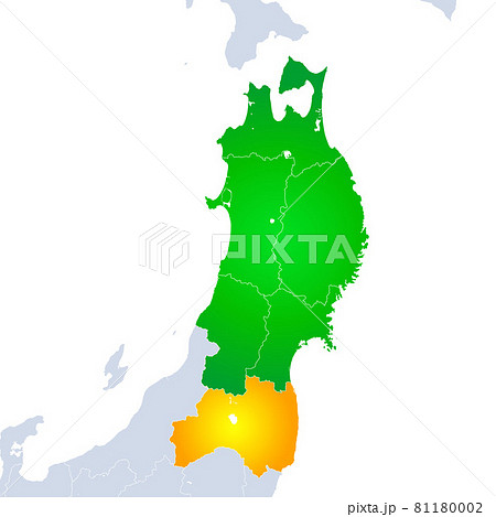 福島県地図と東北地方