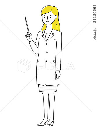 白衣の女性 女性が何かを教えてるイラスト のイラスト素材