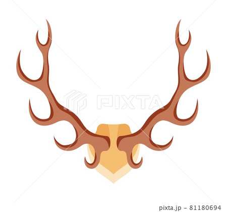Deer antlers are a hunter trophy in cartoon style 81180694