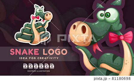 Cartoon character cute animal snake - funny sticker 81180698