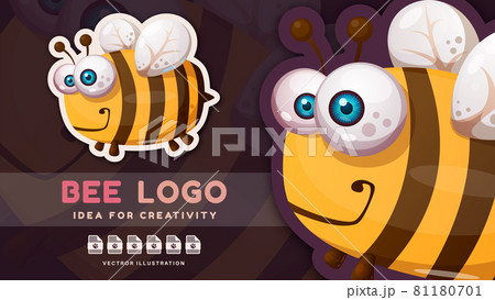 Cartoon character animal crazy bee - pretty sticker 81180701