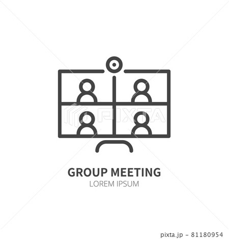 Vector element. Laptop, computer, chatting, conferencing isolated 81180954