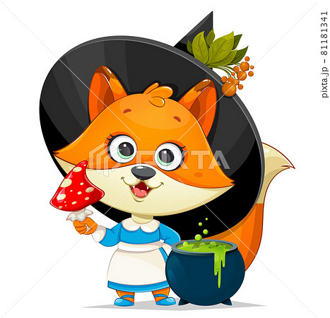 Happy Halloween. Funny witch foxy 81181341