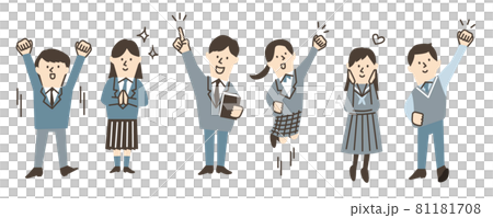 身著校服的學生充滿幹勁 身著校服的學生充滿幹勁 81181708