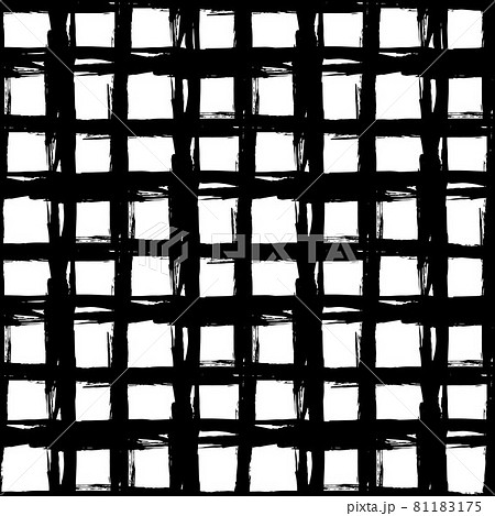Vector Plaid Brush Seamless Pattern Grange Minimalist Check Geometric Design in Black Color. Modern Grung Collage Background for kids fabric and textile Vector Plaid Brush Seamless Pattern Grange Minimalist Check Geometric Design in Black Color. Modern Grung Collage Background for kids fabric and textile 81183175
