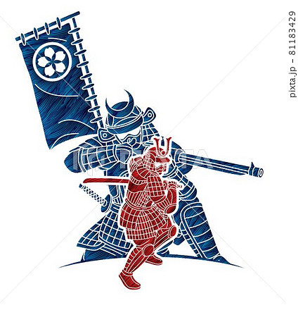 Samurai Warrior Action Cartoon Graphic Vector Samurai Warrior Action Cartoon Graphic Vector 81183429