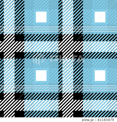 Vector Plaid Blue Color Check Seamless Pattern in Geometric Abstract Style Can be used for Teen Fashion Fabric Design, Textile Classic Dress, Picnic Blanket, Retro Print Shirt and Background Texture 81183879