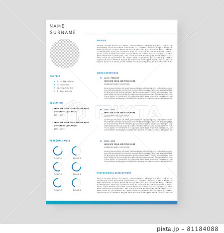 Resume template. Professional resume template design. Template design. Vector illustration. 81184088