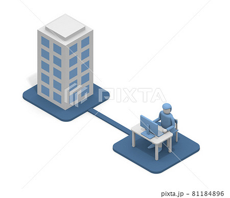 自宅で仕事をする クラウドソーシングを利用する テレワークでの作業 のイラスト素材