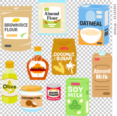 植物性の製菓材料のイラストセット 81185803