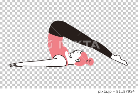 人做瑜伽的女性犁姿勢 81187954