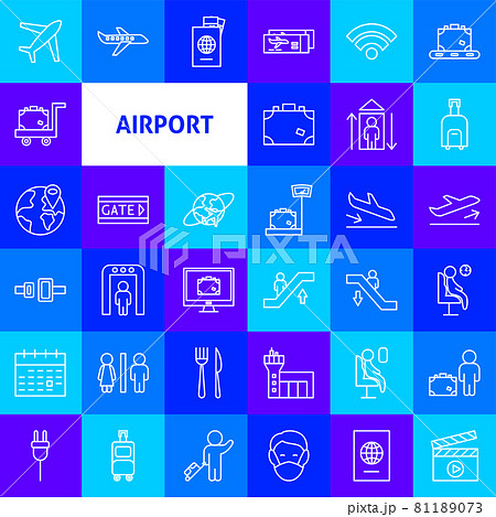 Airport Line Icons 81189073