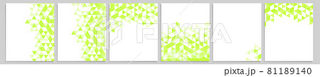 Set of vector cover notebook design. Abstract green minimal triangles halftone template design for notebook paper, copybook brochures, book, magazine. Planner and diary cover for print 81189140