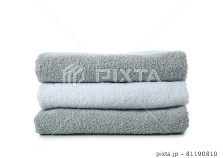 Stack of towels isolated on white background Stack of towels isolated on white background 81190810