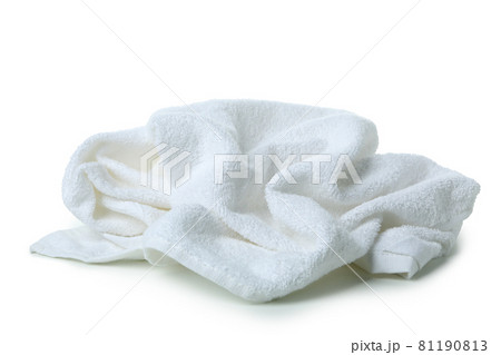 Clean crumpled towel isolated on white background Clean crumpled towel isolated on white background 81190813