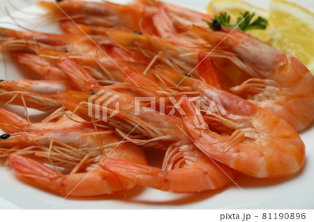 Tasty cooked shrimps, close up and selective focus Tasty cooked shrimps, close up and selective focus 81190896