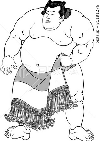 浮世絵　相撲取り　その43 81191276