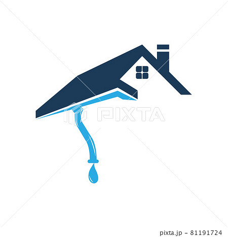 house roof gutter logo design. home pipe installation vector template illustration house roof gutter logo design. home pipe installation vector template illustration 81191724