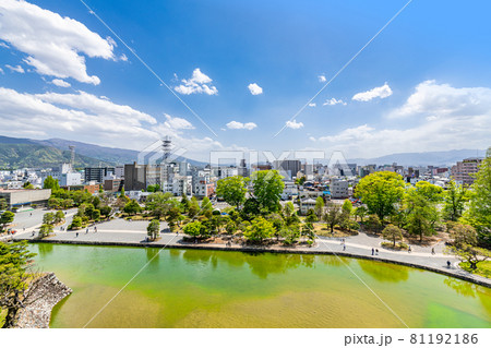 長野県松本市 松本城天守から見る松本市の街並み(南方向) 長野県松本市 松本城天守から見る松本市の街並み(南方向) 81192186