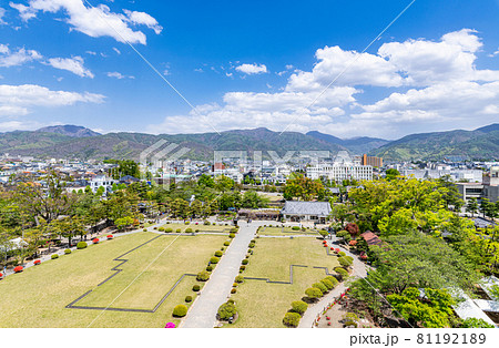 長野県松本市　松本城天守から見る松本市の街並み（東方向） 81192189