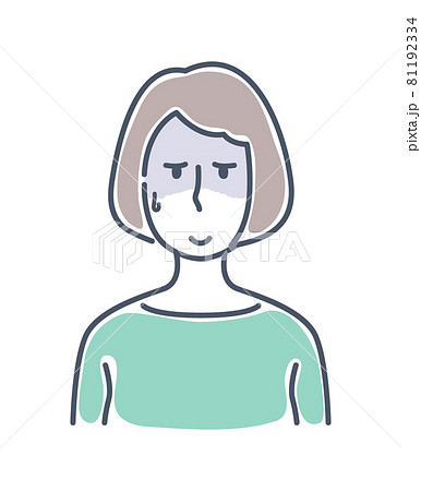 ドン引きしている女性 アイコン 正面 上半身 81192334
