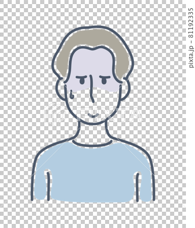 ドン引きしている男性 アイコン 正面 上半身のイラスト素材