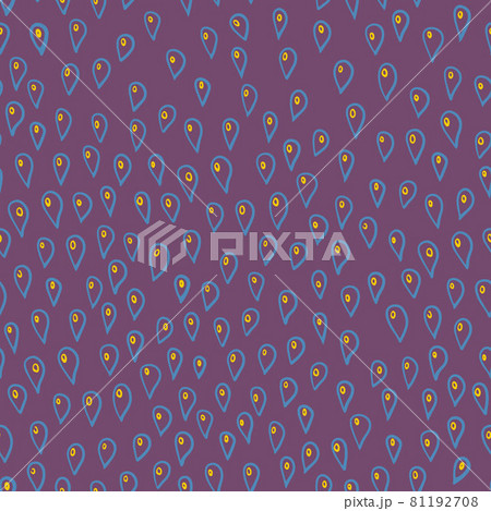 Cute seamless hand-drawn pattern with falling upside down waterdrops on dark pink background. Pattern for fabric, backdrops etc. made in vector Cute seamless hand-drawn pattern with falling upside down waterdrops on dark pink background. Pattern for fabric, backdrops etc. made in vector 81192708